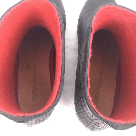 Carlo Pazolini Women's Round Toe Lined Rubber Pull On Ankle Rain Boot Black 8 - Picture 8 of 13